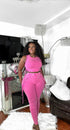 Corset Leggings Set Pink